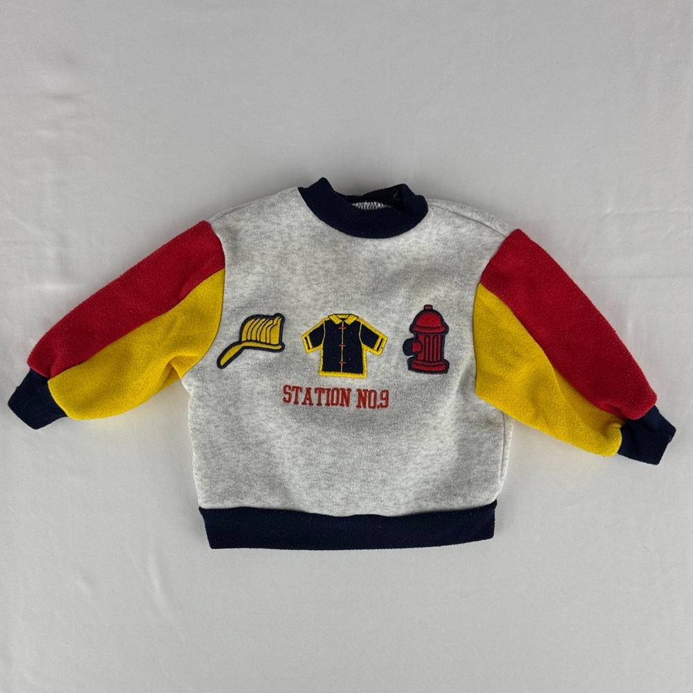 Vintage 1998 Love Spun Infant Firefighter Themed Sweatshirt